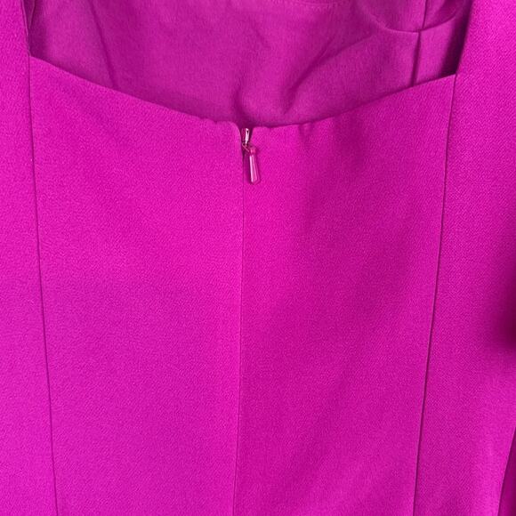 Black Halo Bambi Mini Dress Puff Sleeve Pleated Skirt Pockets Orchid Size 6 NWOT - Picture 7 of 10